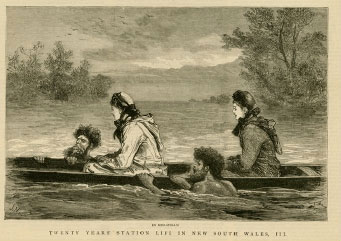 Image: Unknown artist, 'The Ladies want to cross a river,' 1883, illustration taken from The Graphic, wood engraving on paper. Art Gallery of Ballarat. Purchased with funds from public donation, 2014.