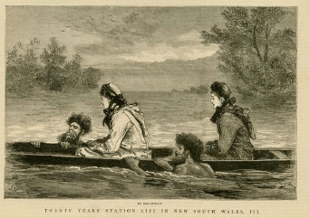 Image: Unknown artist, 'The Ladies want to cross a river,' 1883, illustration taken from The Graphic, wood engraving on paper. Art Gallery of Ballarat. Purchased with funds from public donation, 2014.